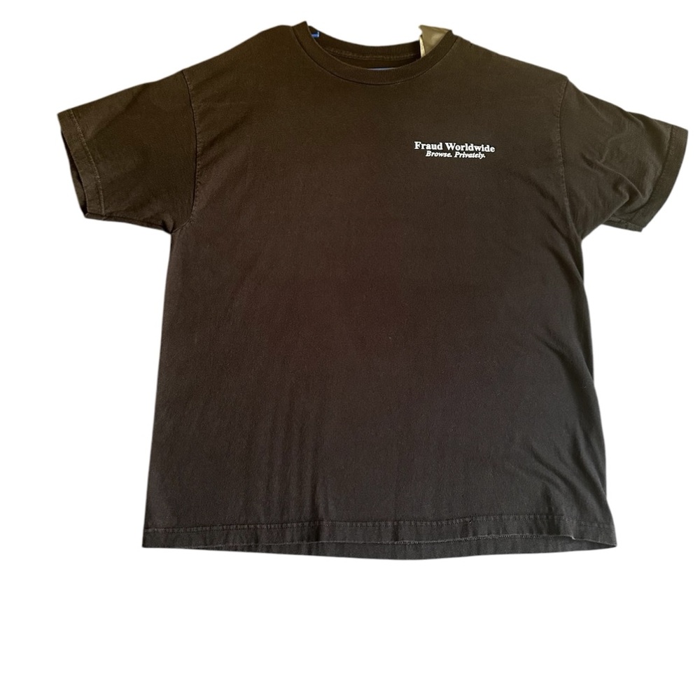 Black Men's Graphic Fraud Worldwide Browse Privately T-Shirt SZ XL